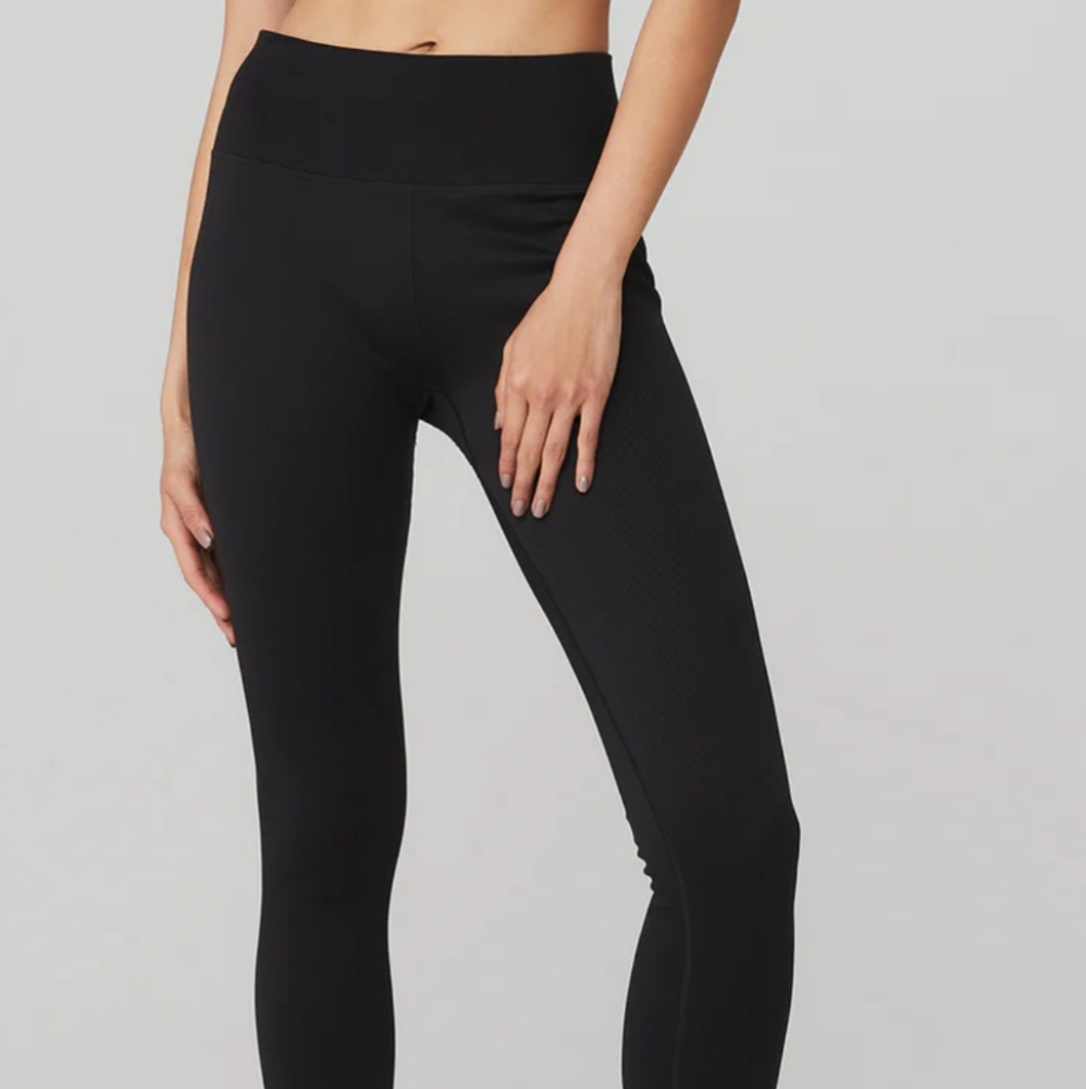 Alo High waisted seamless ribbed leggings Black M